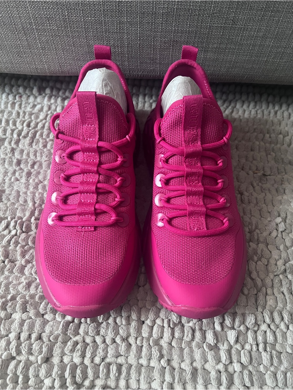 Guess Women's Bright Pink Lace-Up Sneakers